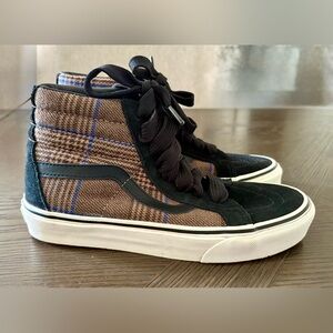 Vans Brown & Black Plaid Skateboard Shoes - Mens 6.5 / Ladies  8.0